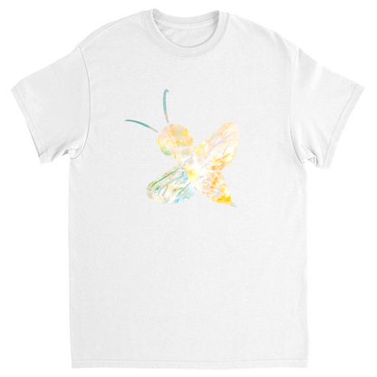 Abstract Sherbet Bee Unisex Adult T-Shirt White Shirts & Tops apparel