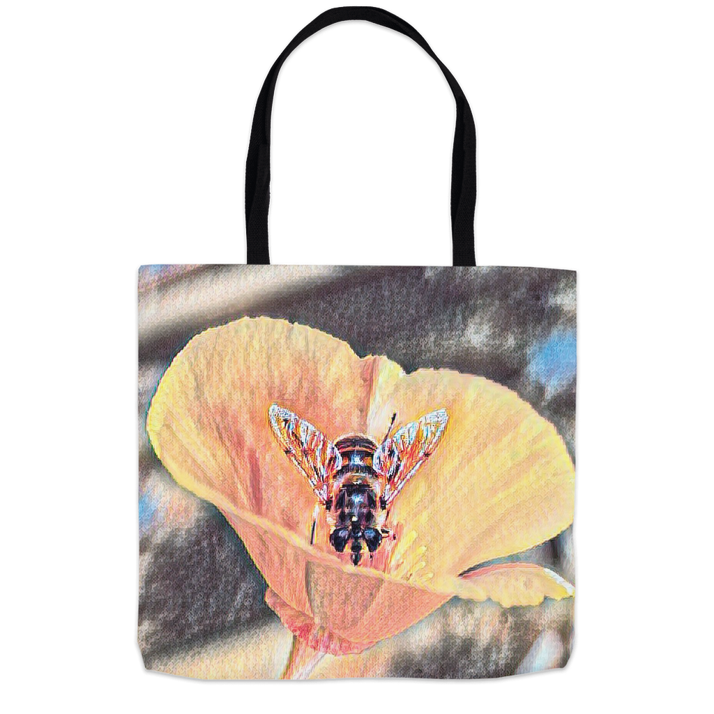 Painted Here's Looking at You Bee Tote Bag 18x18 inch Shopping Totes bee tote bag gift for bee lover gifts original art tote bag totes zero waste bag