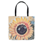 2 Painted Sunflower Bees Tote Bag Shopping Totes bee tote bag gift for bee lover gifts original art tote bag sunflower tote bag zero waste bag