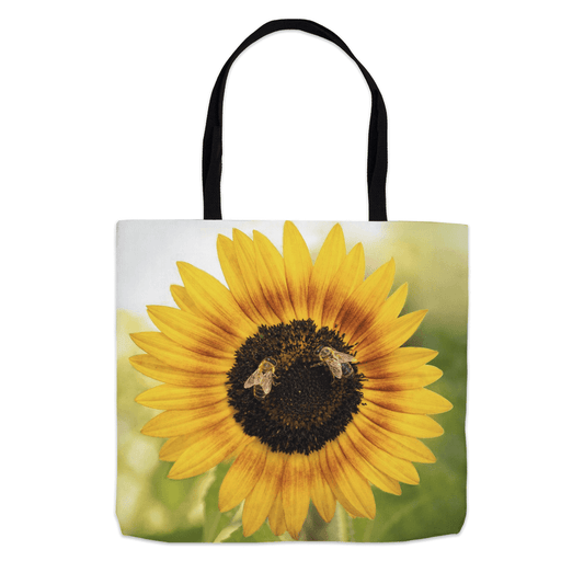 2 Sunflower Bees Tote Bag 13x13 inch Shopping Totes bee tote bag gift for bee lover gifts original art tote bag zero waste bag