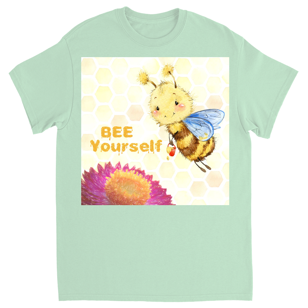 Pastel Bee Yourself Unisex Adult T-Shirt Mint Shirts & Tops apparel