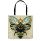 Paper Art Nouveau Bee Tote Bag Shopping Totes bee tote bag gift for bee lover gifts original art tote bag Paper Art Nouveau Bee totes zero waste bag