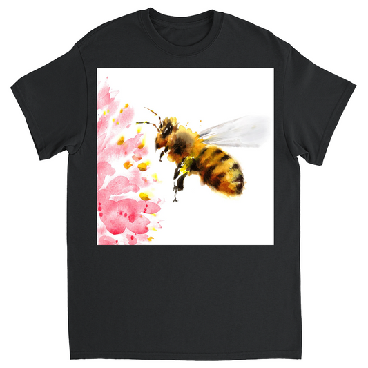 Rustic Bee Gathering Unisex Adult T-Shirt Black Shirts & Tops apparel