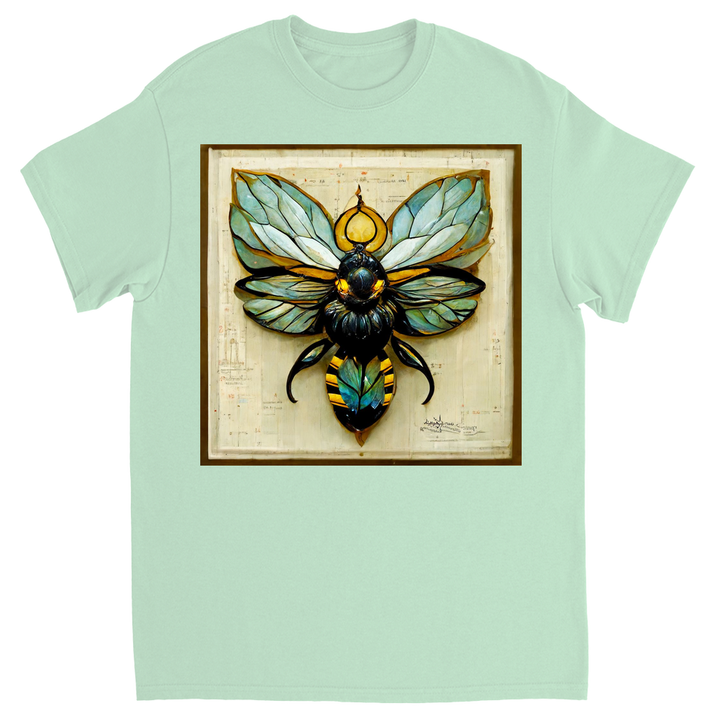 Paper Art Nouveau Bee Unisex Adult T-Shirt Mint Shirts & Tops apparel Paper Art Nouveau Bee