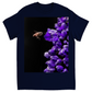 Buzzing Bee with Purple Flower Unisex Adult T-Shirt Navy Blue Shirts & Tops apparel Buzzing Bee with Purple Flower