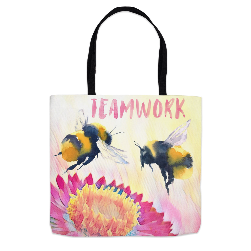 Cheerful Bees Teamwork Tote Bag Shopping Totes bee tote bag gift for bee lover gifts original art tote bag totes zero waste bag
