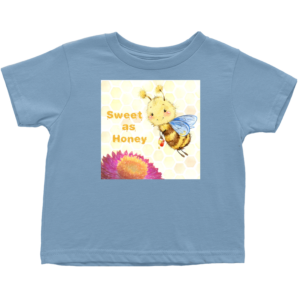 Pastel Sweet as Honey Toddler T-Shirt Light Blue Baby & Toddler Tops apparel