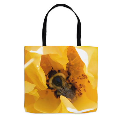 Bee in a Yellow Rose Tote Bag 13x13 inch Shopping Totes bee tote bag gift for bee lover gifts original art tote bag totes zero waste bag