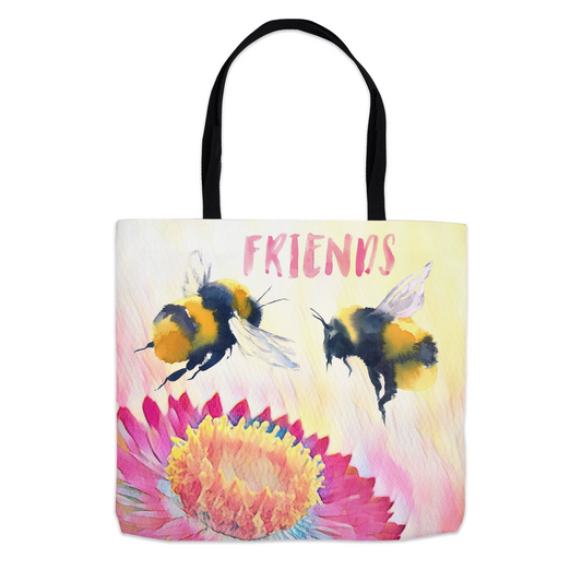 Cheerful Bee Friends Tote Bag 13x13 inch Shopping Totes bee tote bag gift for bee lover gifts original art tote bag totes zero waste bag