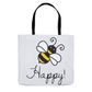 Bee Happy Tote Bag Shopping Totes bee tote bag gift for bee lover gifts original art tote bag zero waste bag
