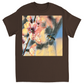 Watercolor Bee with Flower Unisex Adult T-Shirt Dark Chocolate Shirts & Tops apparel