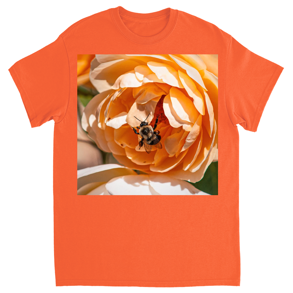 Emerging Bee Unisex Adult T-Shirt Orange Shirts & Tops apparel