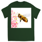 Rustic Bee Gathering Unisex Adult T-Shirt Forest Green Shirts & Tops apparel