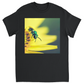 Green Bee Yellow Flower Unisex Adult T-Shirt Black Shirts & Tops apparel Green Bee Yellow Flower
