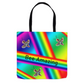 Bee Amazing Rainbow Tote Bag 16x16 inch Shopping Totes bee tote bag gift for bee lover gifts original art tote bag totes zero waste bag