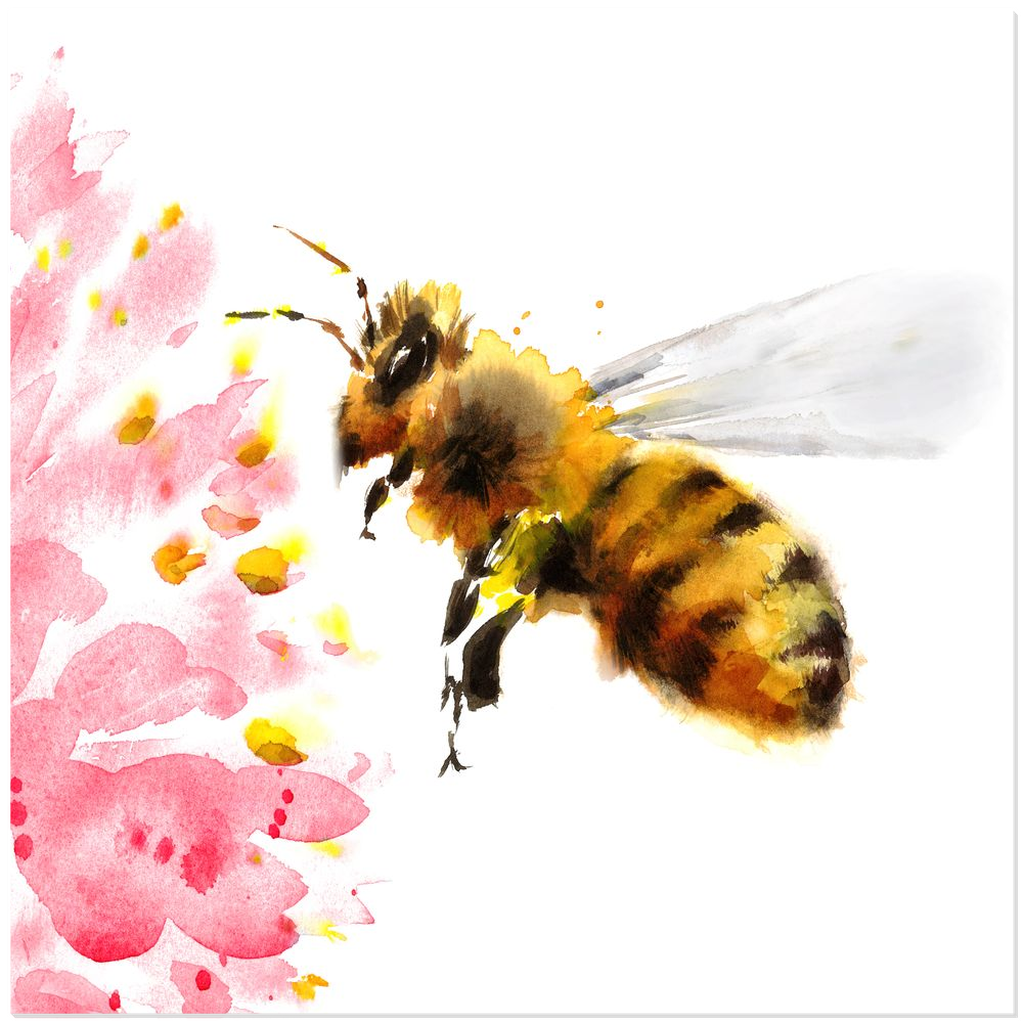 Rustic Bee Gathering - Acrylic Print 12x12 inch Posters, Prints, & Visual Artwork Original Art