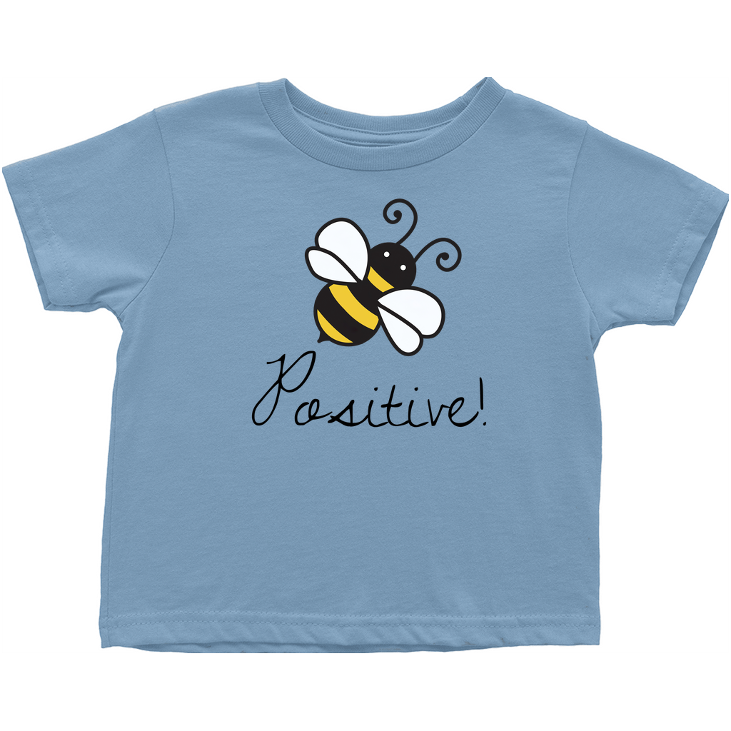 Bee Positive Toddler T-Shirt Light Blue Baby & Toddler Tops apparel