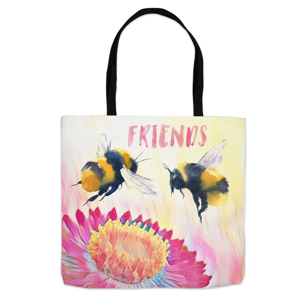 Cheerful Bee Friends Tote Bag 16x16 inch Shopping Totes bee tote bag gift for bee lover gifts original art tote bag totes zero waste bag