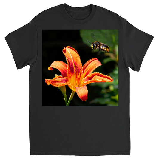 Orange Crush Bee Unisex Adult T-Shirt Black Shirts & Tops apparel