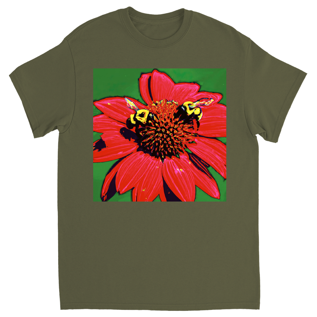 Red Sun Bee T-Shirt Military Green Shirts & Tops apparel