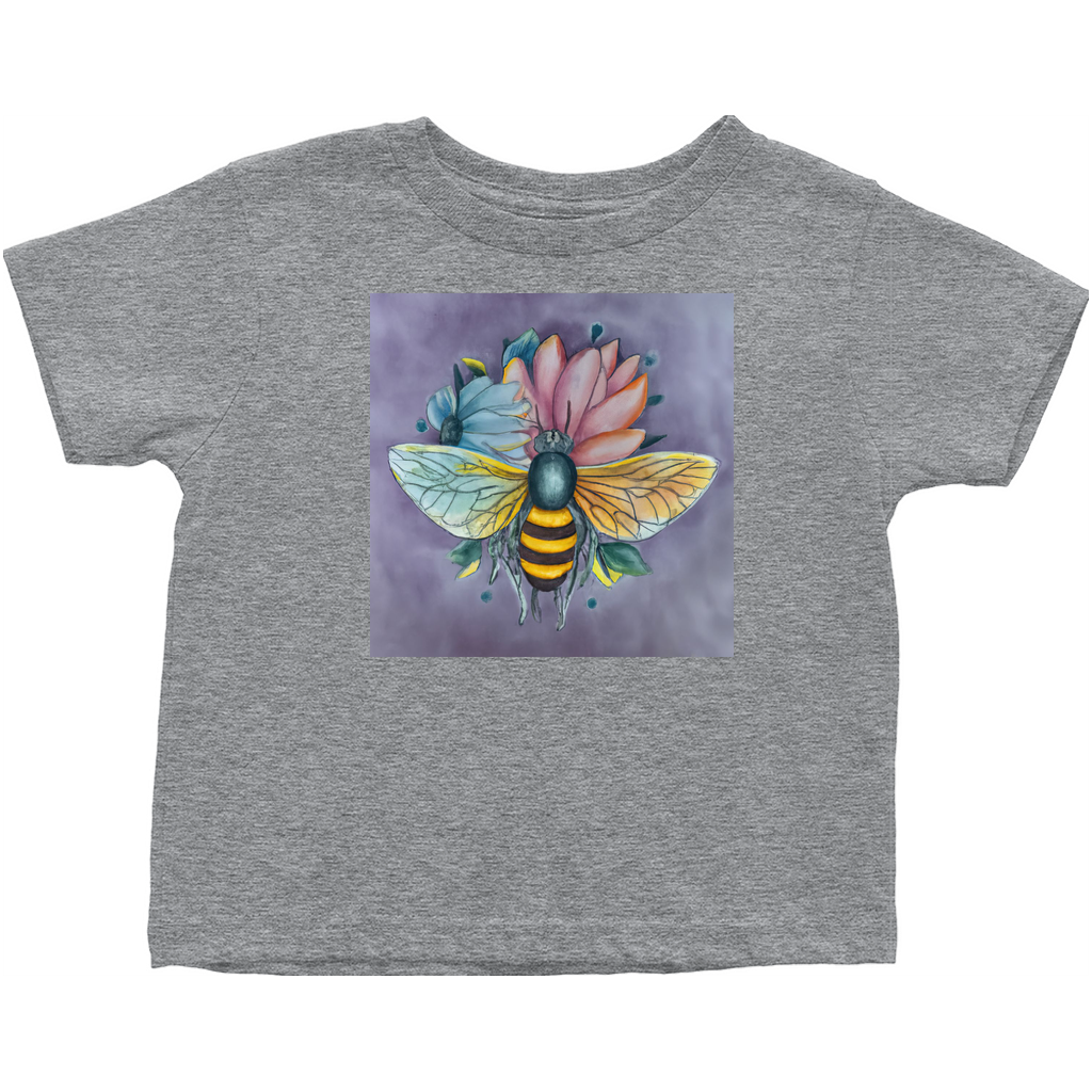 Pastel Dreams Bee Toddler T-Shirt Heather Grey Baby & Toddler Tops apparel Pastel Dreams Bee