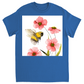 Classic Watercolor Bee with Pink Flowers Unisex Adult T-Shirt Royal Shirts & Tops apparel