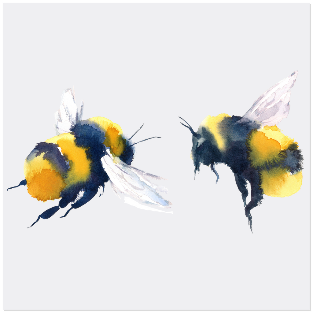 Friendly Flying Bees - Acrylic Prints 12x12 inch Posters, Prints, & Visual Artwork Acrylic Prints Original Art