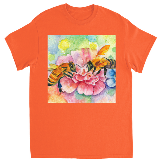 Bees Talking it Over Unisex Adult T-Shirt Orange Shirts & Tops apparel Bees Talking it Over