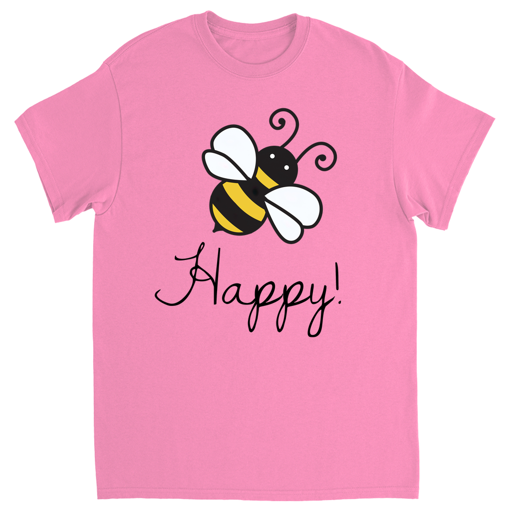 Bee Happy Unisex Adult T-Shirt Azalea Shirts & Tops apparel