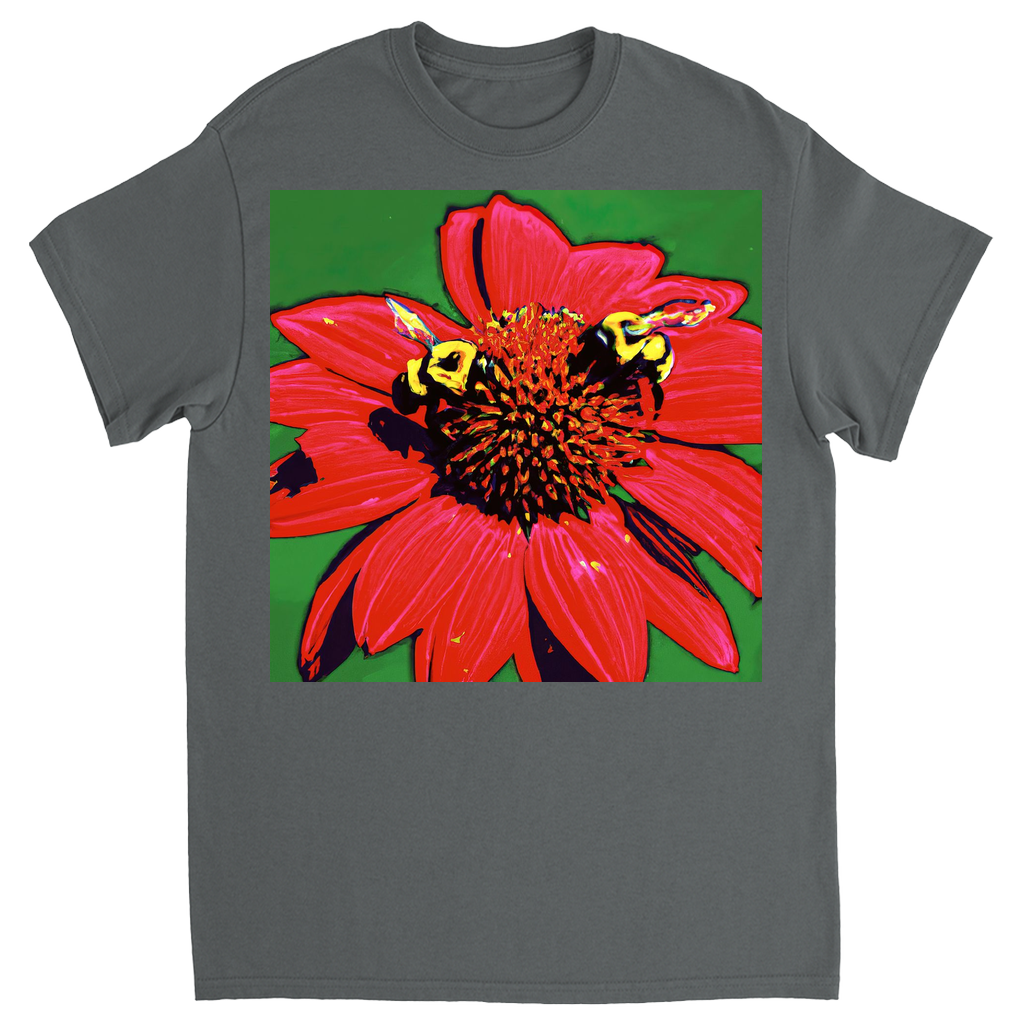 Red Sun Bees T-Shirt Charcoal Shirts & Tops apparel Red Sun Bees