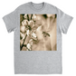 Sepia Bee with Flower Unisex Adult T-Shirt Sport Grey Shirts & Tops apparel