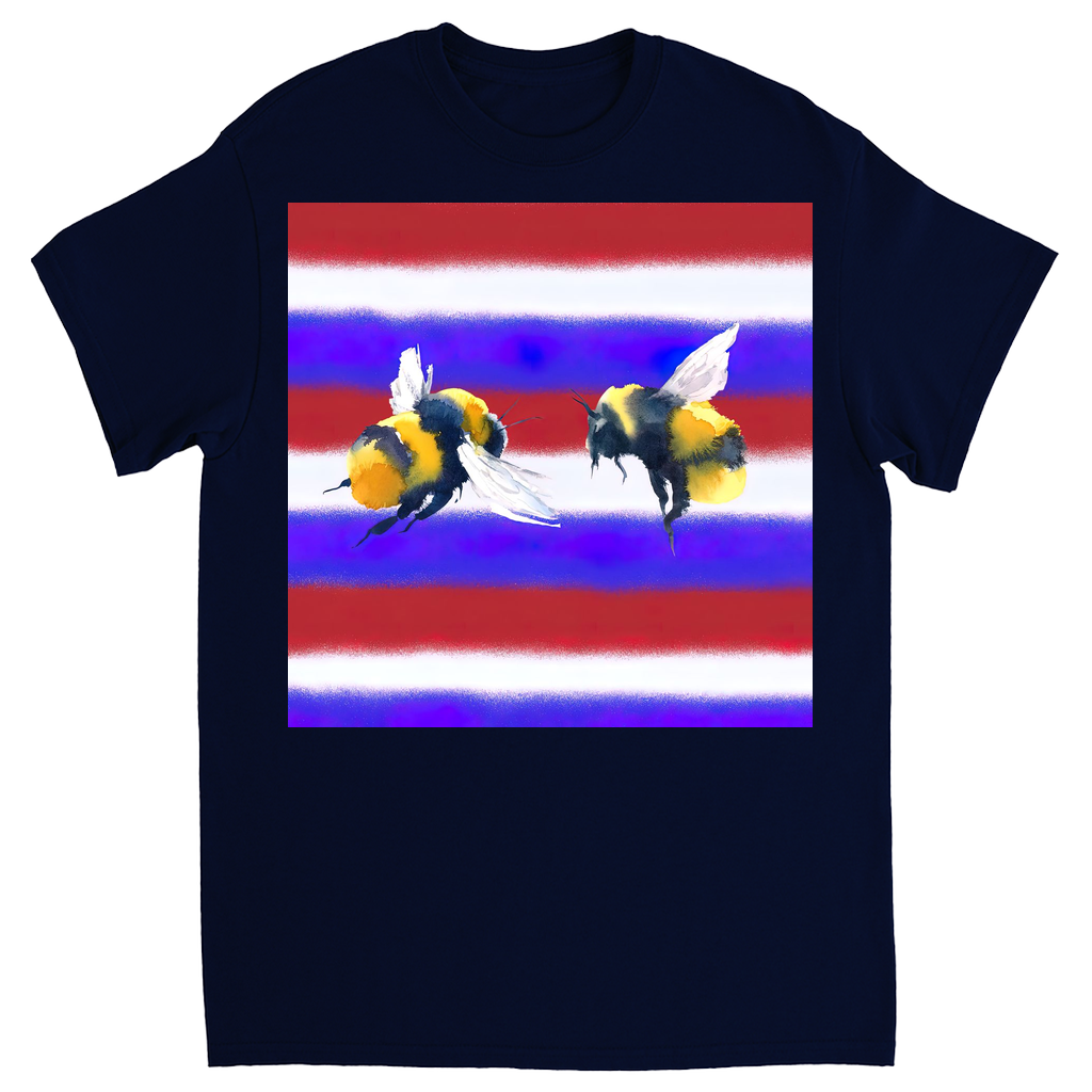 American Bees Unisex Adult T-Shirt Navy Blue Shirts & Tops apparel
