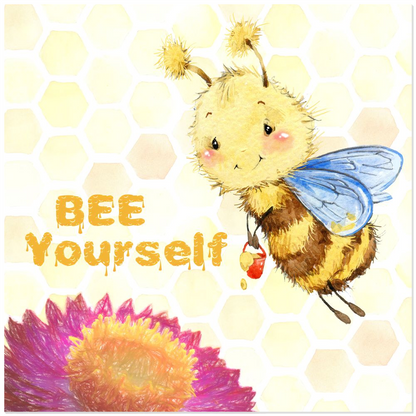 Pastel Bee Yourself - Acrylic Print 12x12 inch Posters, Prints, & Visual Artwork Original Art