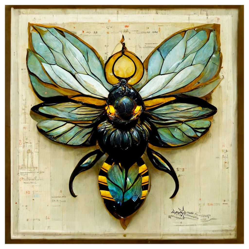 Paper Art Nouveau Bee Poster 12x12 inch 500044 - Home & Garden > Decor > Artwork > Posters, Prints, & Visual Artwork Paper Art Nouveau Bee Poster Prints