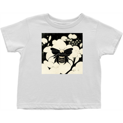 Vintage Japanese Woodcut Bee Toddler T-Shirt White Baby & Toddler Tops apparel Vintage Japanese Woodcut Bee