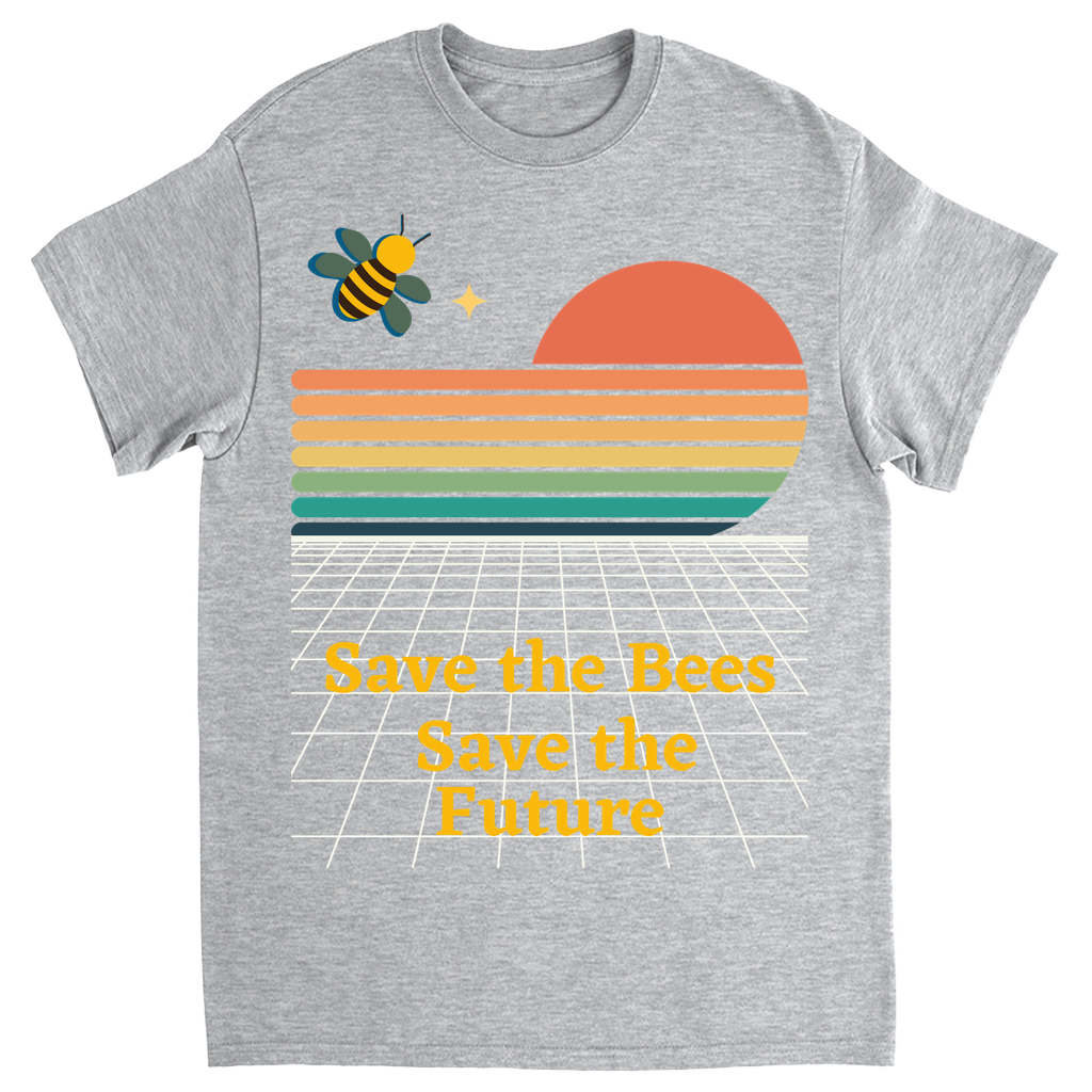 Save the Bees Save the Future Unisex Adult T-Shirt Sport Grey Shirts & Tops