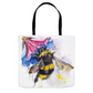 Blue Watercolor Bee Tote Bag 16x16 inch Shopping Totes bee tote bag Blue Watercolor Bee gift for bee lover original art tote bag totes zero waste bag