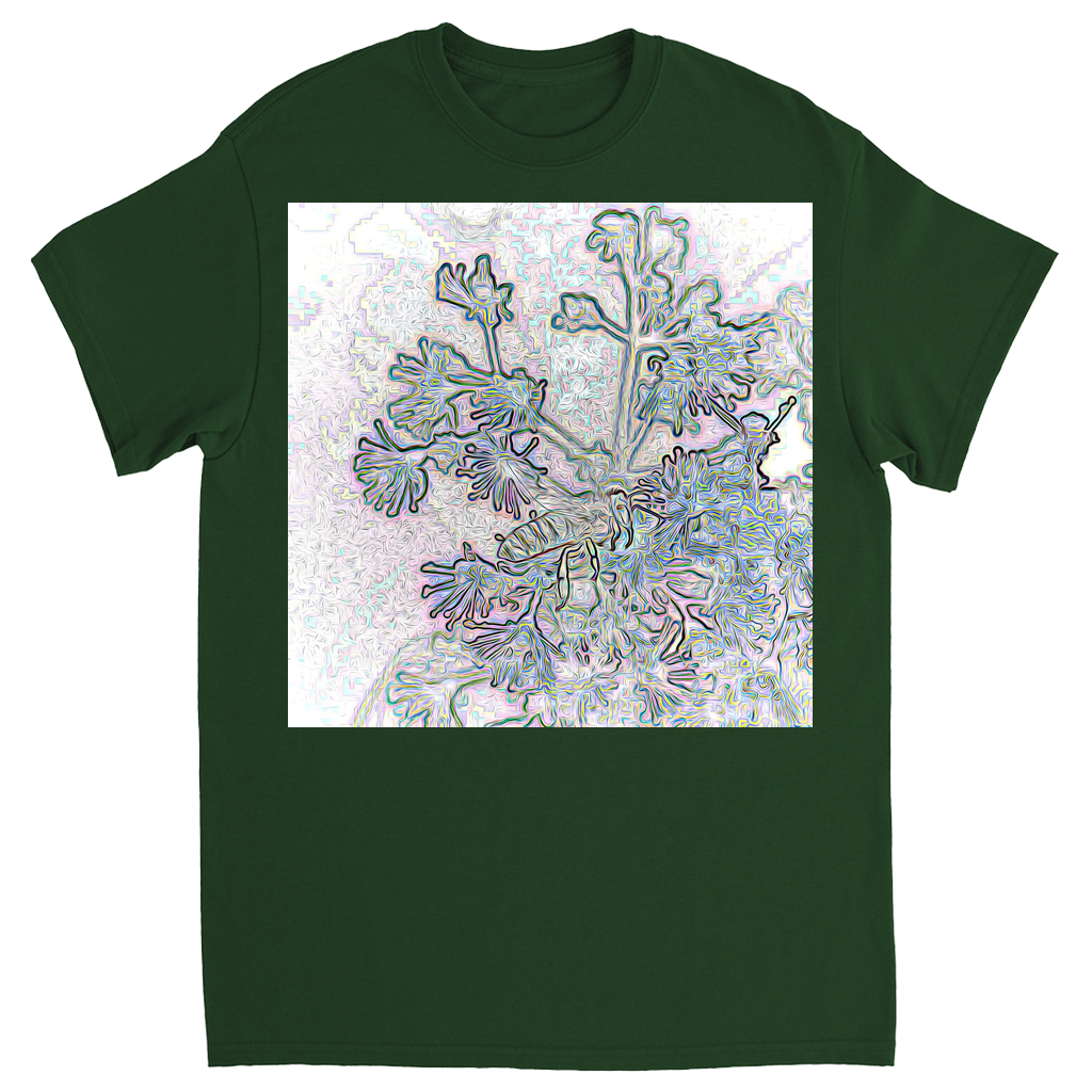 Fairy Tale Bee in Purple Unisex Adult T-Shirt Forest Green Shirts & Tops apparel