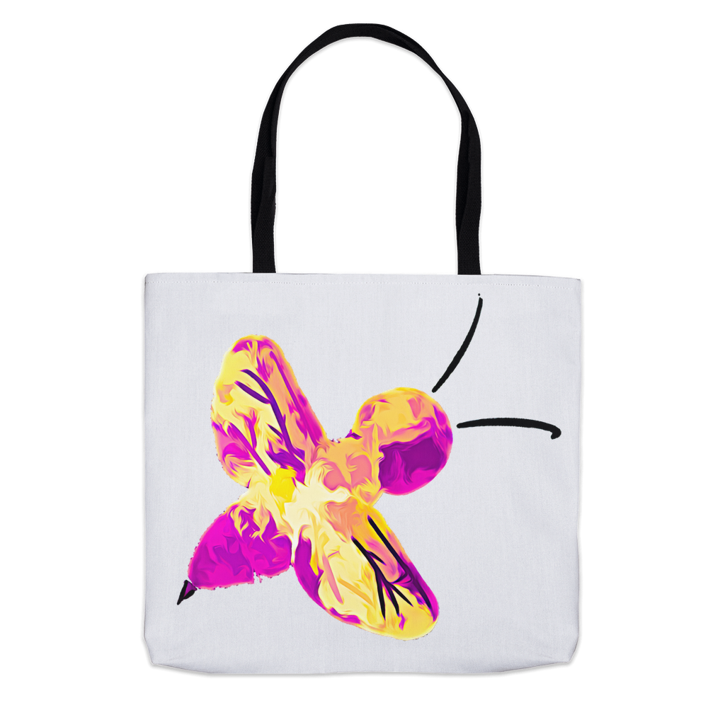 Abstract Pink and Yellow Bee Tote Bag Shopping Totes bee tote bag gift for bee lover gifts original art tote bag totes zero waste bag