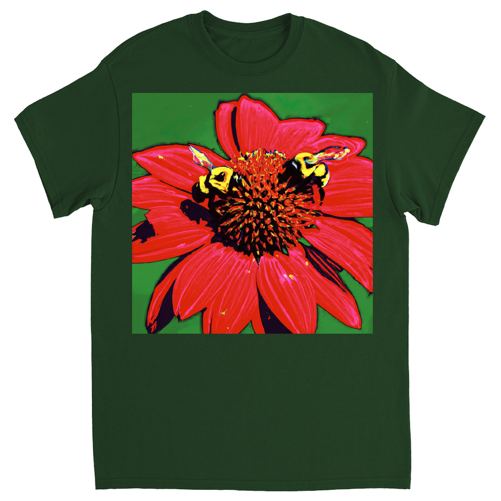 Red Sun Bees T-Shirt Forest Green Shirts & Tops apparel Red Sun Bees
