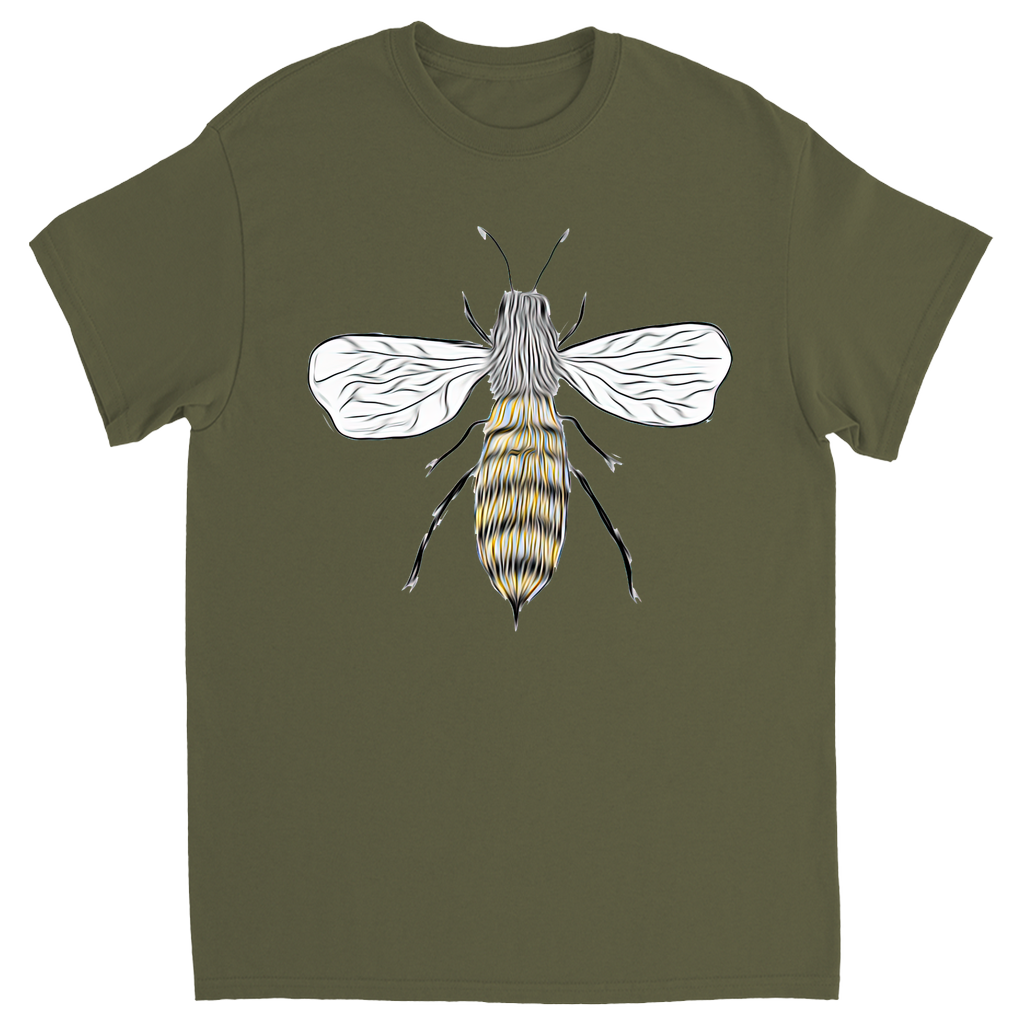 Furry Pet Bee Unisex Adult T-Shirt Military Green Shirts & Tops apparel