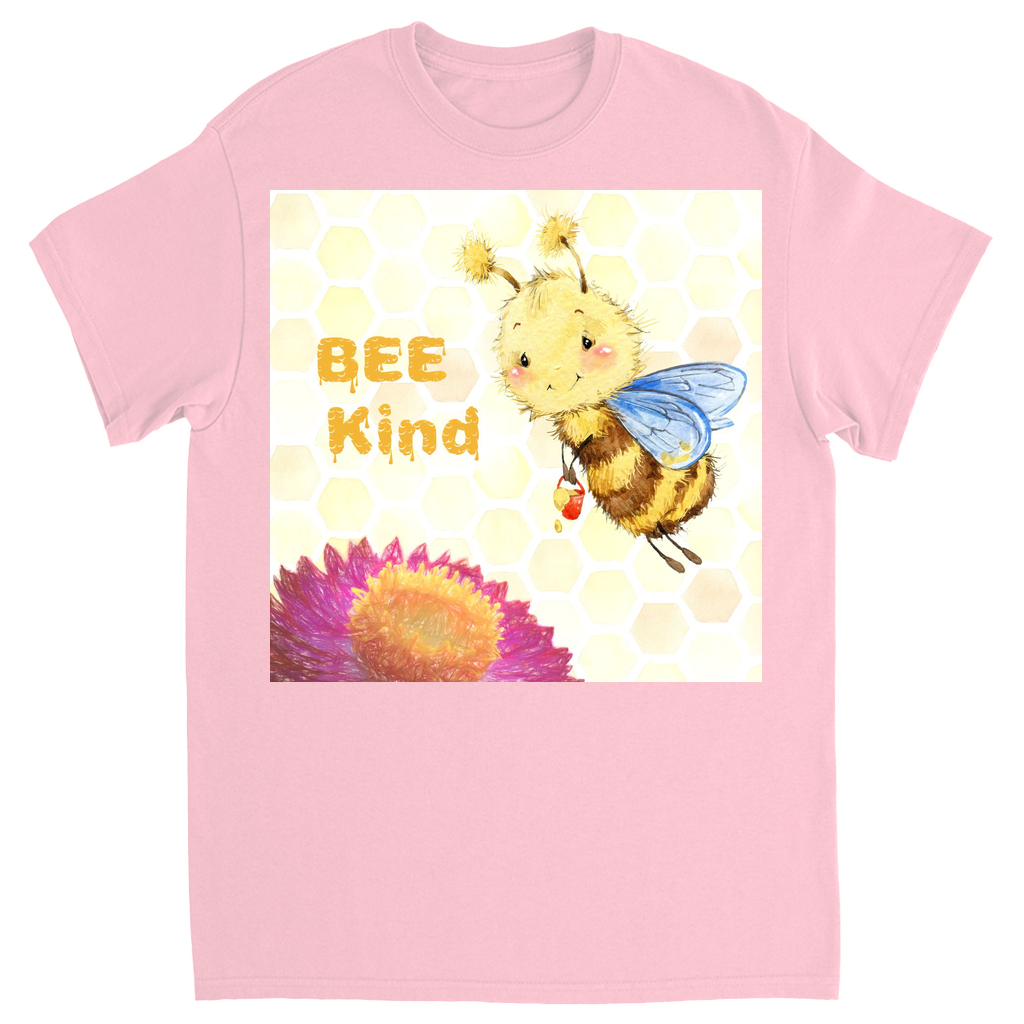 Pastel Bee Kind Unisex Adult T-Shirt Light Pink Shirts & Tops apparel