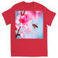 Bee with Hot Pink Flower Unisex Adult T-Shirt Red Shirts & Tops apparel art