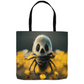 Ghostly Bee Halloween Tote Bag Shopping Totes bee tote bag gift for bee lover halloween original art tote bag totes zero waste bag