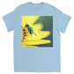 Green Bee Yellow Flower Unisex Adult T-Shirt Light Blue Shirts & Tops apparel Green Bee Yellow Flower