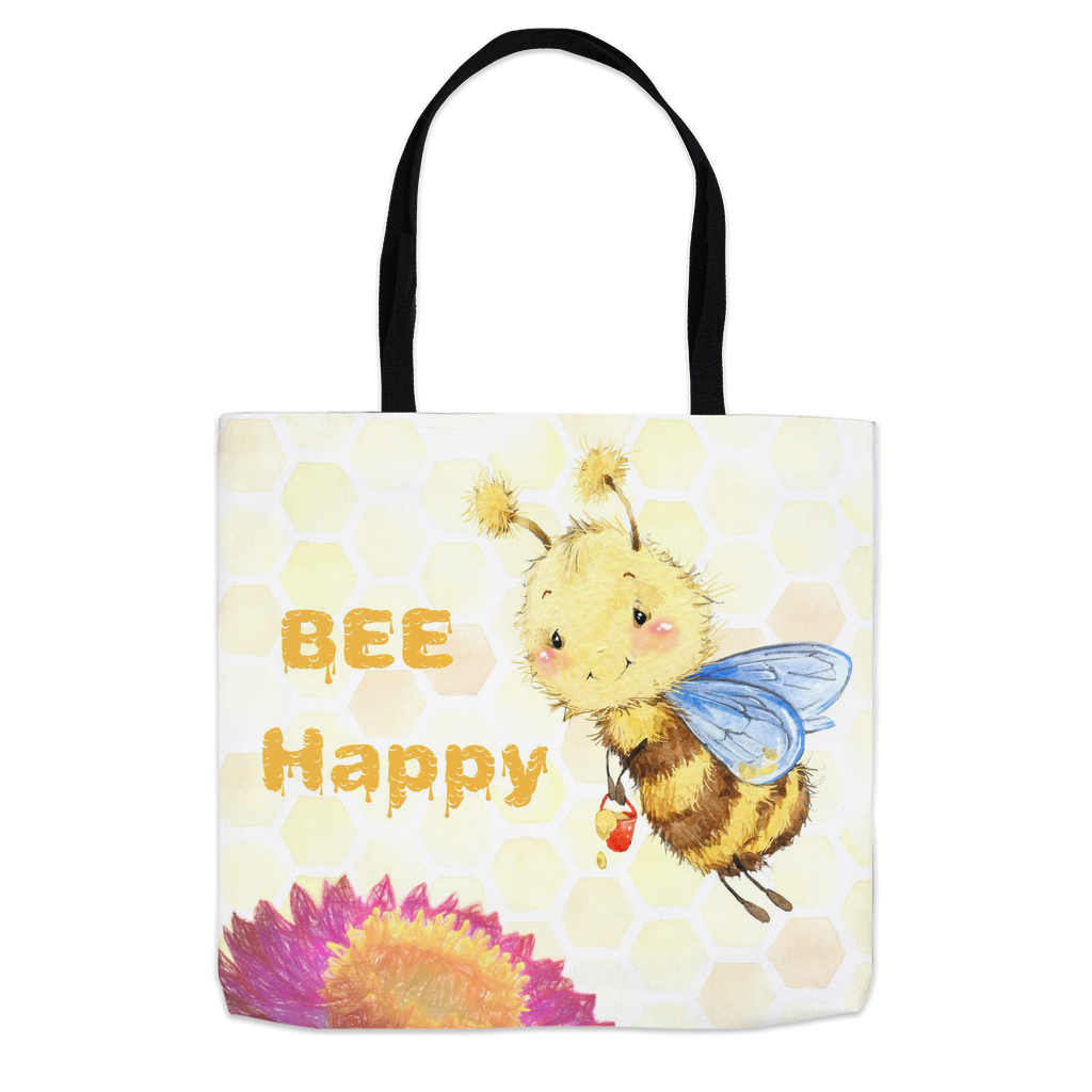 Pastel Bee Happy Tote Bag 16x16 inch Shopping Totes bee tote bag gift for bee lover gifts original art tote bag totes zero waste bag