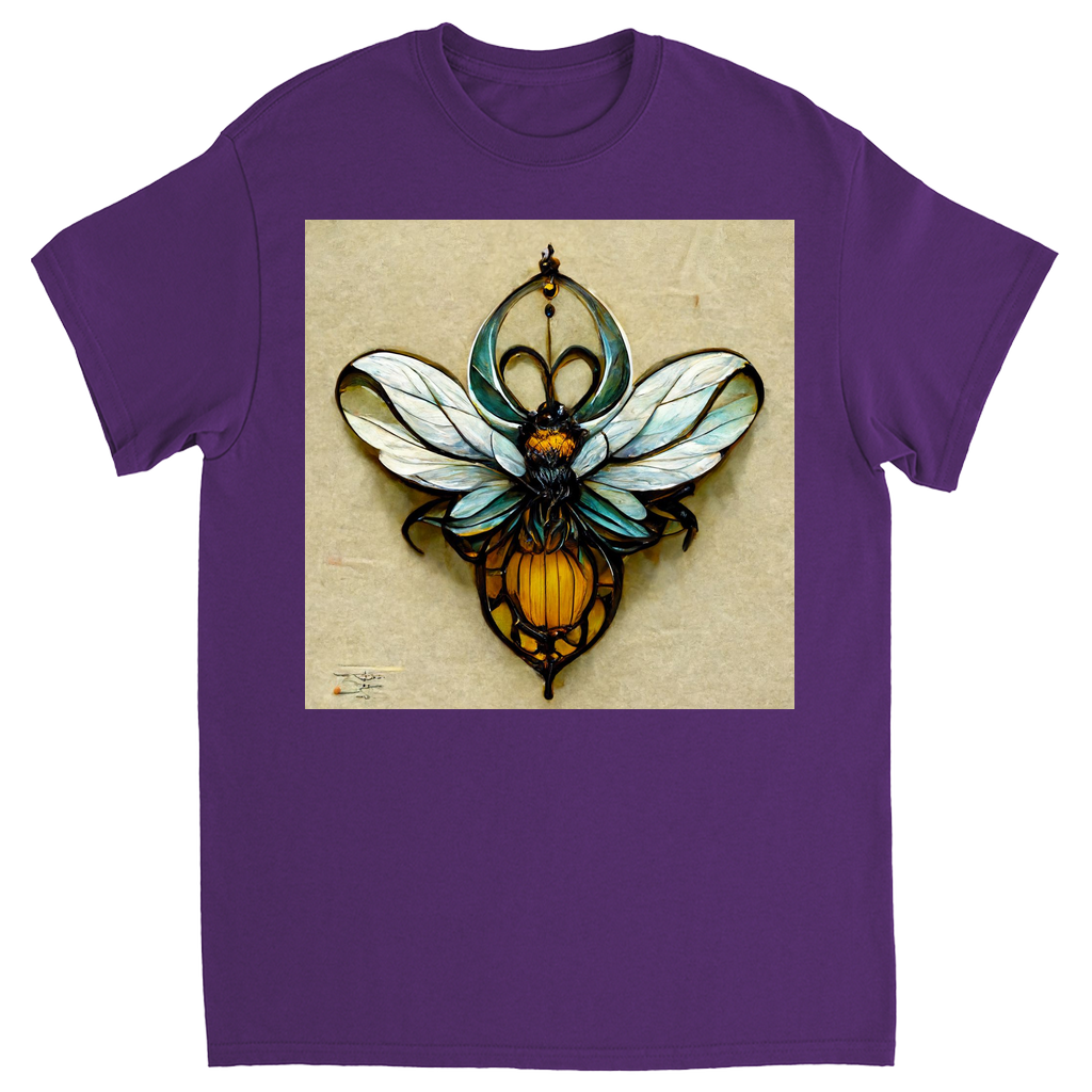 Blue Art Nouveau Bee T-Shirt Purple Shirts & Tops apparel Blue Art Nouveau Bee