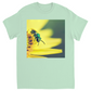 Green Bee Yellow Flower Unisex Adult T-Shirt Mint Shirts & Tops apparel Green Bee Yellow Flower