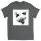Ink Wash Bumble Bees Unisex Adult T-Shirt Charcoal Shirts & Tops apparel Ink Wash Bumble Bees