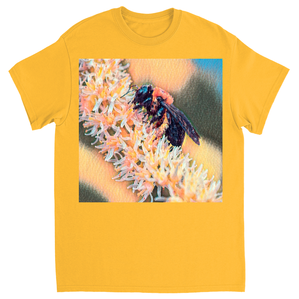Muted Bee Unisex Adult T-Shirt Gold Shirts & Tops